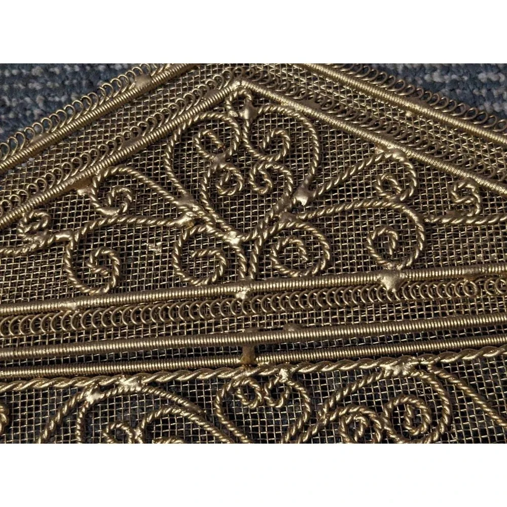 Vintage Style Ornate Gold Filigree Metal Picture Frame Hollywood Regency Columns